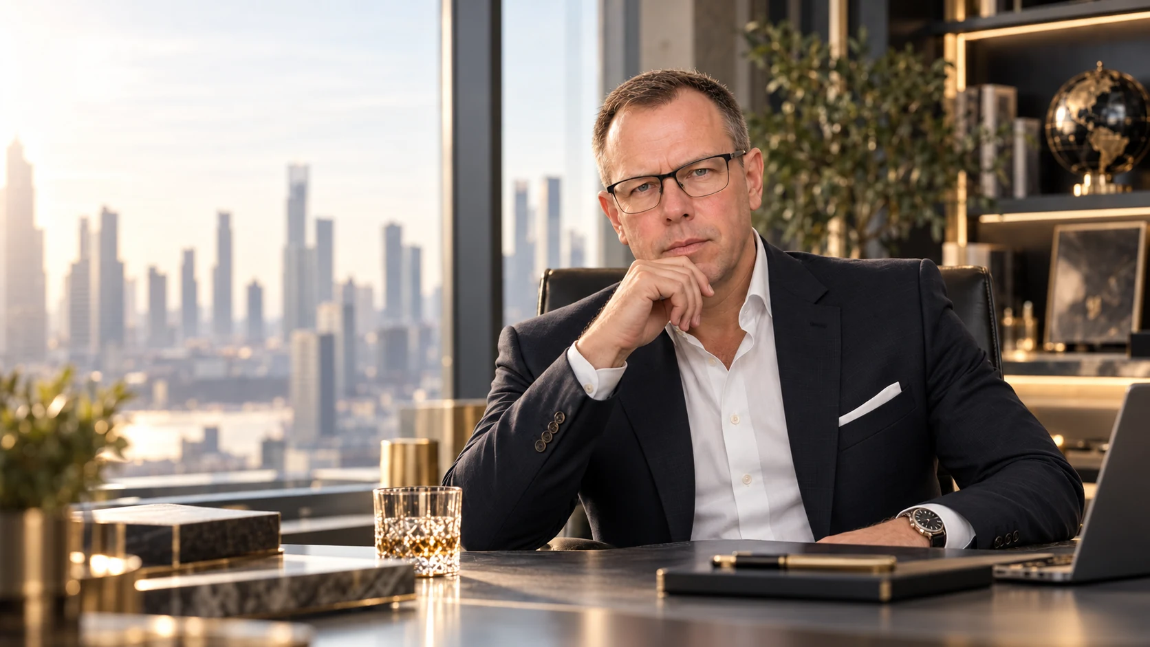 Artur Fracik in einem inszenierten modernen Büro